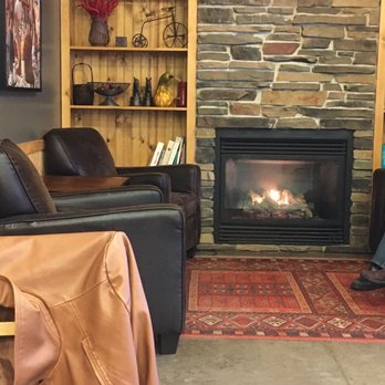 Blackwater Coffee & Cafe - Fireplace with chairs - Cafes Near Me - Maple Plain, Minnesota