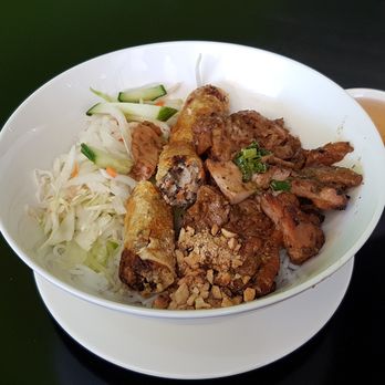 Pho Chan - Grilled Lemongrass Chicken with Spring Rolls on Vermicelli - Vietnamese Near Me - New Westminster, British Columbia Pho Chan - Grilled Lemongrass Chicken with Spring Rolls on Vermicelli - Vietnamese Near Me - New Westminster, British Columbia
