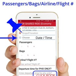 Anthem Shuttle North Valley - Complete your reservation by adding your drop off address, day and time of pick up, airline info etc
