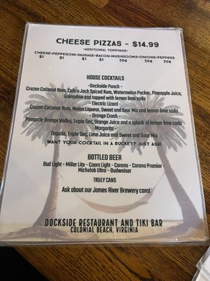 Menu photo 5 Dockside Restaurant Colonial Beach, VA