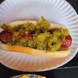 Spicy sabrett with homemade relish Spicy sabrett with homemade relish