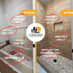 JJ Home Repair - Our team at J.J. Home Repair just gave this shower a stunning makeover, and we couldn't be prouder of the results!