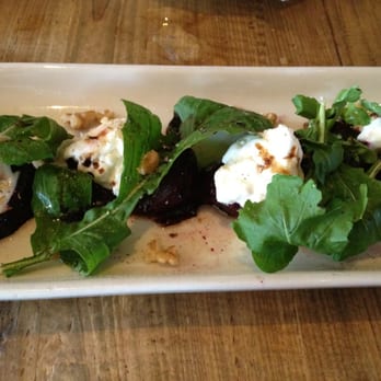 Gjelina - Marinated beets, burrata, arugula, walnuts, balsamic - New American Near Me - Venice, California Gjelina - Marinated beets, burrata, arugula, walnuts, balsamic - New American Near Me - Venice, California