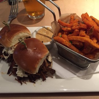 Rio Grill - BBQ Brisket Sliders with Sweet Potato Fries - American Near Me - Carmel-by-the-sea, California Rio Grill - BBQ Brisket Sliders with Sweet Potato Fries - American Near Me - Carmel-by-the-sea, California