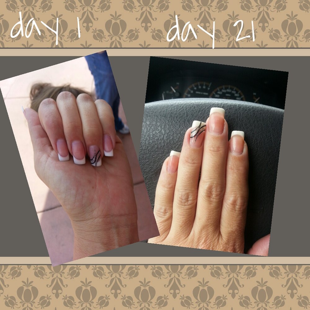 Silver Nails - 3 weeks later and nails are still going strong. Suzanna was even able to fix breaks without putting on a new tip! - Nail Salons Near Me - Rancho Cucamonga, California Silver Nails - 3 weeks later and nails are still going strong. Suzanna was even able to fix breaks without putting on a new tip! - Nail Salons Near Me - Rancho Cucamonga, California