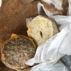 Eastside Bagel - OLD SOGGY SAUSAGE EGG AND CHEESE BAGELS THAT SAT AT THE COUNTER OVER AN HOUR