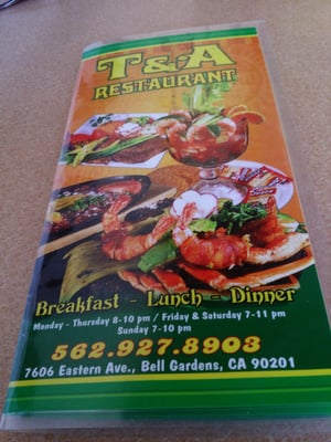 Menu photo 8 T & A Taco No 2 Bell Gardens, CA