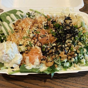 Poke House - Austin - Regular Half & Half Bowl, two scoops salmon - Poke Near Me - Austin, Texas