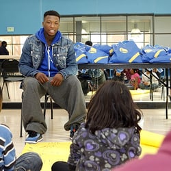 East Oakland Sports Center - Water Park & Fitness Center - Nate Robinson visits the East Oakland Sports Center