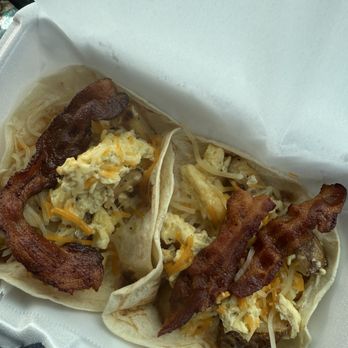 Tamale House East - Potato egg bacon chz taco - Mexican Near Me - Austin, Texas Tamale House East - Potato egg bacon chz taco - Mexican Near Me - Austin, Texas