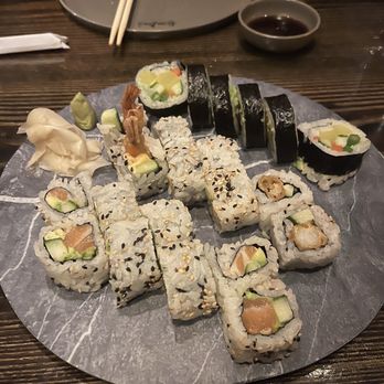 Yellowtail Japanese Restaurant & Lounge - Shrimp Tempura roll, Vegetable Rolls, and Baked Salmon Roll I think - Japanese Near Me - Las Vegas, Nevada