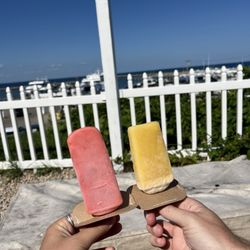 Blocksicle - Blood orange raspberry popsicle and ginger lemon turmeric popsicles with a lovely view!