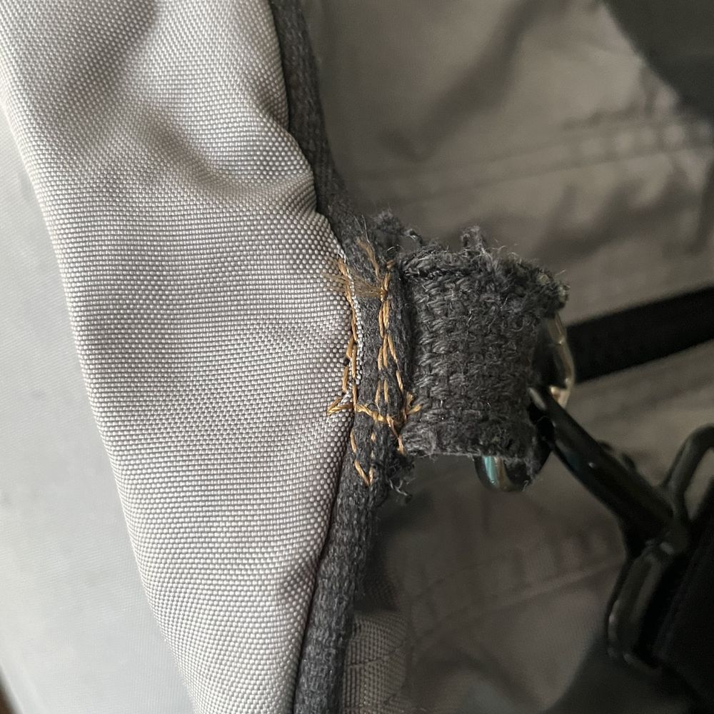 Allas Tailor - Black strap repair with brown thread - Sewing & Alterations Near Me - Kansas City, Missouri