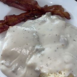 Biscuits and Gravy with Bacon