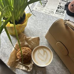 Sunergos Coffee - Cheddar chive and caramel latte hot