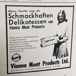 Vienna Fine Foods - Ad found in book from Old Severin (1975-1976)