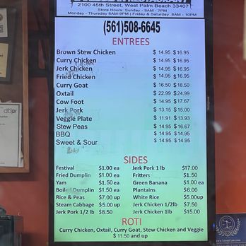 Yaad Spice Caribbean Restaurant - Price differences are sizes, small and large - Caribbean Near Me - West Palm Beach, Florida Yaad Spice Caribbean Restaurant - Price differences are sizes, small and large - Caribbean Near Me - West Palm Beach, Florida