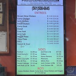 Yaad Spice Caribbean Restaurant - Price differences are sizes, small and large