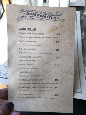 Menu photo 7 Dumbwaiter Restaurant Mobile, AL