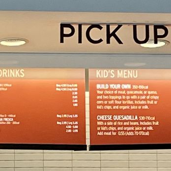 Chipotle Mexican Grill - Sides, drinks, Kid's menu and Pick up area - Mexican Near Me - Fishkill, New York
