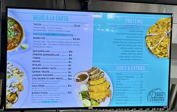 Menu photo 2 Tirado's Taqueria Appleton, WI