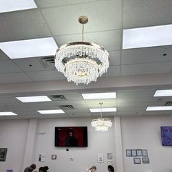 Interior....love the chandelier!