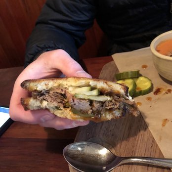 Tavern Hall - Pork grilled cheese (Jimmy?) and tomato soup - New American Near Me - Bellevue, Washington Tavern Hall - Pork grilled cheese (Jimmy?) and tomato soup - New American Near Me - Bellevue, Washington