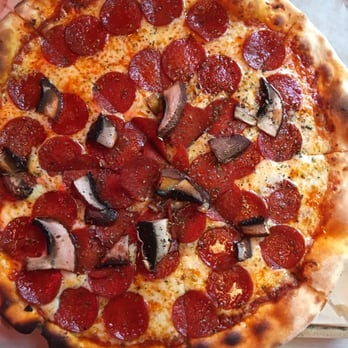 Hearts - Pepperoni and mushroom pizza - Cocktail Bars Near Me - Stockholm, Alberta