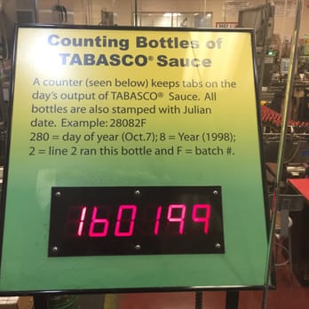 Tabasco - Bottles completed so far that work day - Specialty Food Near Me - Avery Island, Louisiana Tabasco - Bottles completed so far that work day - Specialty Food Near Me - Avery Island, Louisiana