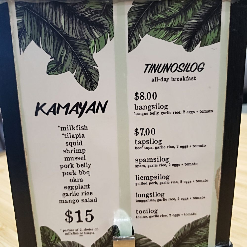 Tinuno - Mini menu. - Filipino Near Me - Toronto, Ontario Tinuno - Mini menu. - Filipino Near Me - Toronto, Ontario