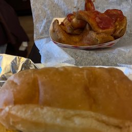 Philly cheese I ordered with provolone mayo s/p. Came with cheese whizz onion and peppers. SMH , no salad, cold fries Philly cheese I ordered with provolone mayo s/p. Came with cheese whizz onion and peppers. SMH , no salad, cold fries