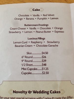 Menu photo 1 Corina Bakery Tacoma, WA