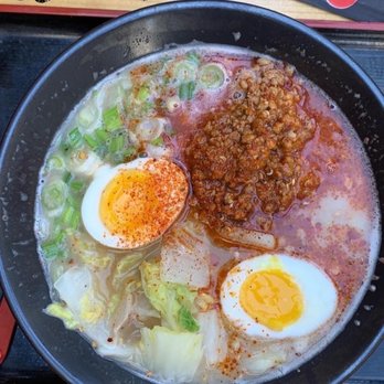RAMEN-SAN - Spicy Miso W/ Molten Egg - my favorite. I drove from Indy 3 hours just for this. #drool - Ramen Near Me - Chicago, Illinois RAMEN-SAN - Spicy Miso W/ Molten Egg - my favorite. I drove from Indy 3 hours just for this. #drool - Ramen Near Me - Chicago, Illinois