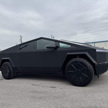 Texas Clear - Vinyl wrapped cyber truck - Auto Detailing Near Me