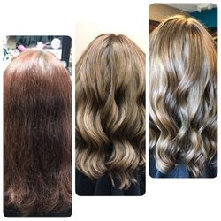 Salon Bella - Hair by Vicky. From faded red to bronde (brown-blonde).