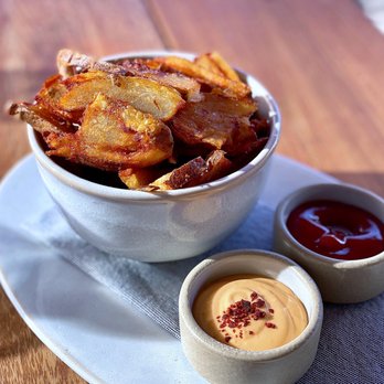 Roger Bar & Restaurant - Salt Roasted Fries w/ aleppo mayo | $6 (GET THIS!) - New American Near Me - Mountain View, California