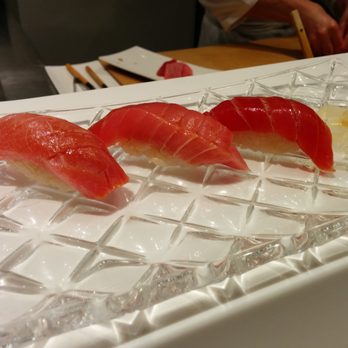 Yasu - 3 different cuts of blue fin tuna: Akami, chu-toro, and o-toro. - Japanese Near Me - Toronto, Ontario Yasu - 3 different cuts of blue fin tuna: Akami, chu-toro, and o-toro. - Japanese Near Me - Toronto, Ontario