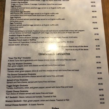 Frankie's - Breakfast menu - Breakfast & Brunch Near Me - Toronto, Ontario Frankie's - Breakfast menu - Breakfast & Brunch Near Me - Toronto, Ontario
