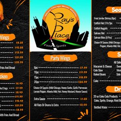 Ray’s Place - BACK OF MENU