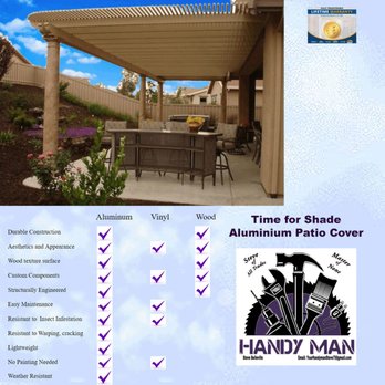 Inland Empire HANDYMAN Steve - Aluminium Patio Cover we are a dealer of Duralum-patio covers. Inland Empire Handyman Steve. - Handyman Near Me - Bloomington, California Inland Empire HANDYMAN Steve - Aluminium Patio Cover we are a dealer of Duralum-patio covers. Inland Empire Handyman Steve. - Handyman Near Me - Bloomington, California