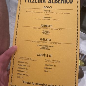 Pizzeria Alberico - Dessert menu - Pizza Near Me - Boulder, Colorado
