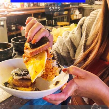 iRock Karaoke Lounge - a woman eating an egg, kimchi, rice, and slice of spam blanketed in a sea - Karaoke Near Me - Gaithersburg, Maryland iRock Karaoke Lounge - a woman eating an egg, kimchi, rice, and slice of spam blanketed in a sea - Karaoke Near Me - Gaithersburg, Maryland