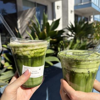 Danbi Coffee - banana cream matcha ($8) & matcha rain ($8) - Coffee & Tea Near Me - Pasadena, California