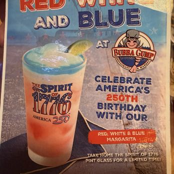 Bubba Gump Shrimp - Advert for Red White and Blue Margarita - Seafood Near Me - New York, New York