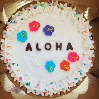 Simply Joyful Bakery - 9 inch brown butter chocolate chip cookie cake - Hawaiian theme - Bakeries Near Me - Chandler, Arizona Simply Joyful Bakery - 9 inch brown butter chocolate chip cookie cake - Hawaiian theme - Bakeries Near Me - Chandler, Arizona