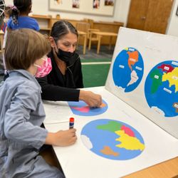 Bryant Woods Montessori - World map project