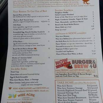 Wise Acre Eatery - Weekend brunch menu - Breakfast & Brunch Near Me - Minneapolis, Minnesota Wise Acre Eatery - Weekend brunch menu - Breakfast & Brunch Near Me - Minneapolis, Minnesota