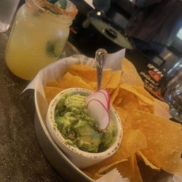 Chips and Guacamole Spicy lime margarita
