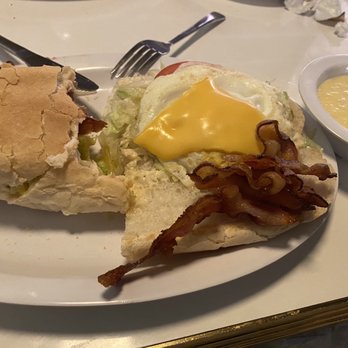 Sawyer & Co - Frenchie Breakfast Sandwich with bacon - Diners Near Me - Austin, Texas Sawyer & Co - Frenchie Breakfast Sandwich with bacon - Diners Near Me - Austin, Texas