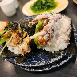 Salmon Skin & Soft Shell Crab Hand Rolls